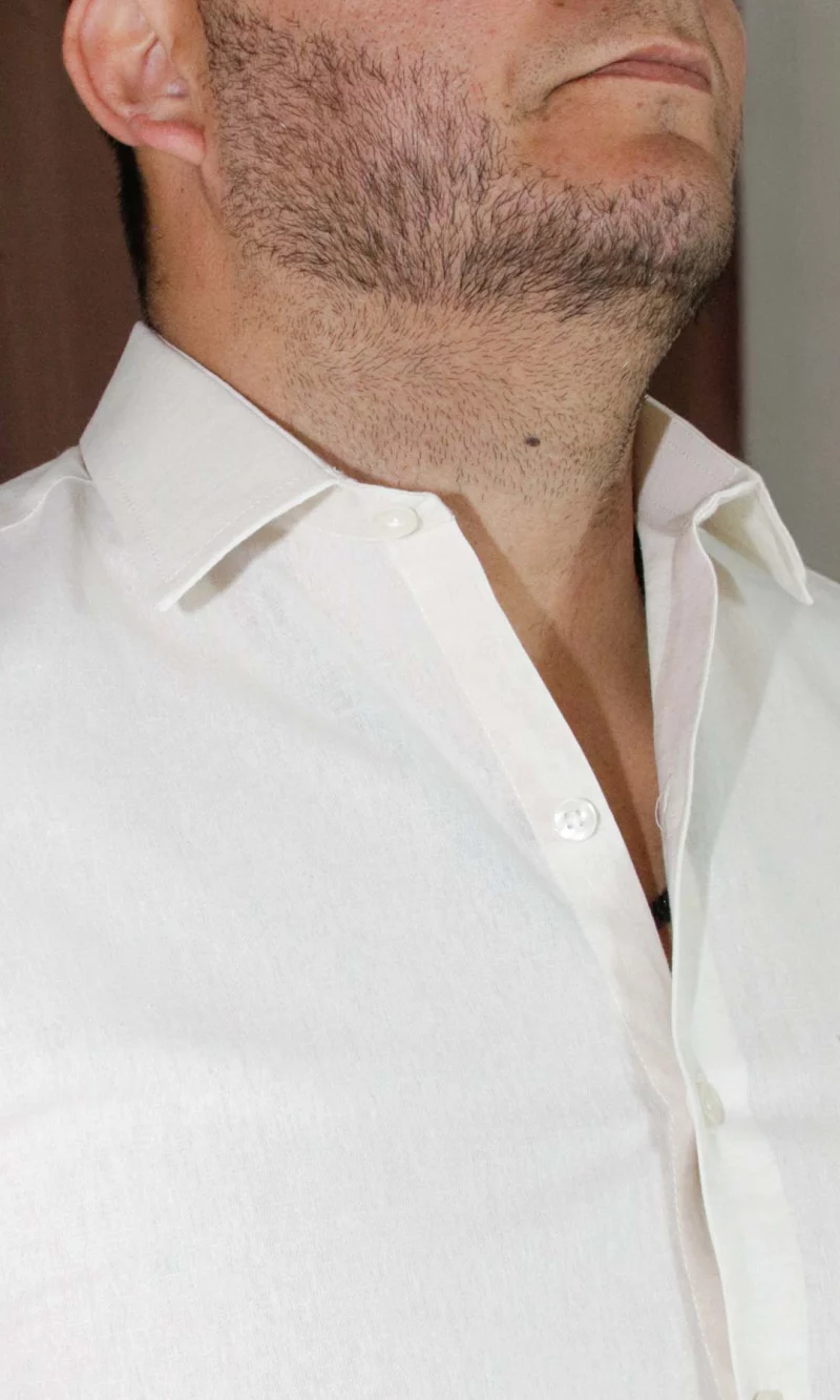 Guayabera hombre manga corta unicolor - Imagen 4
