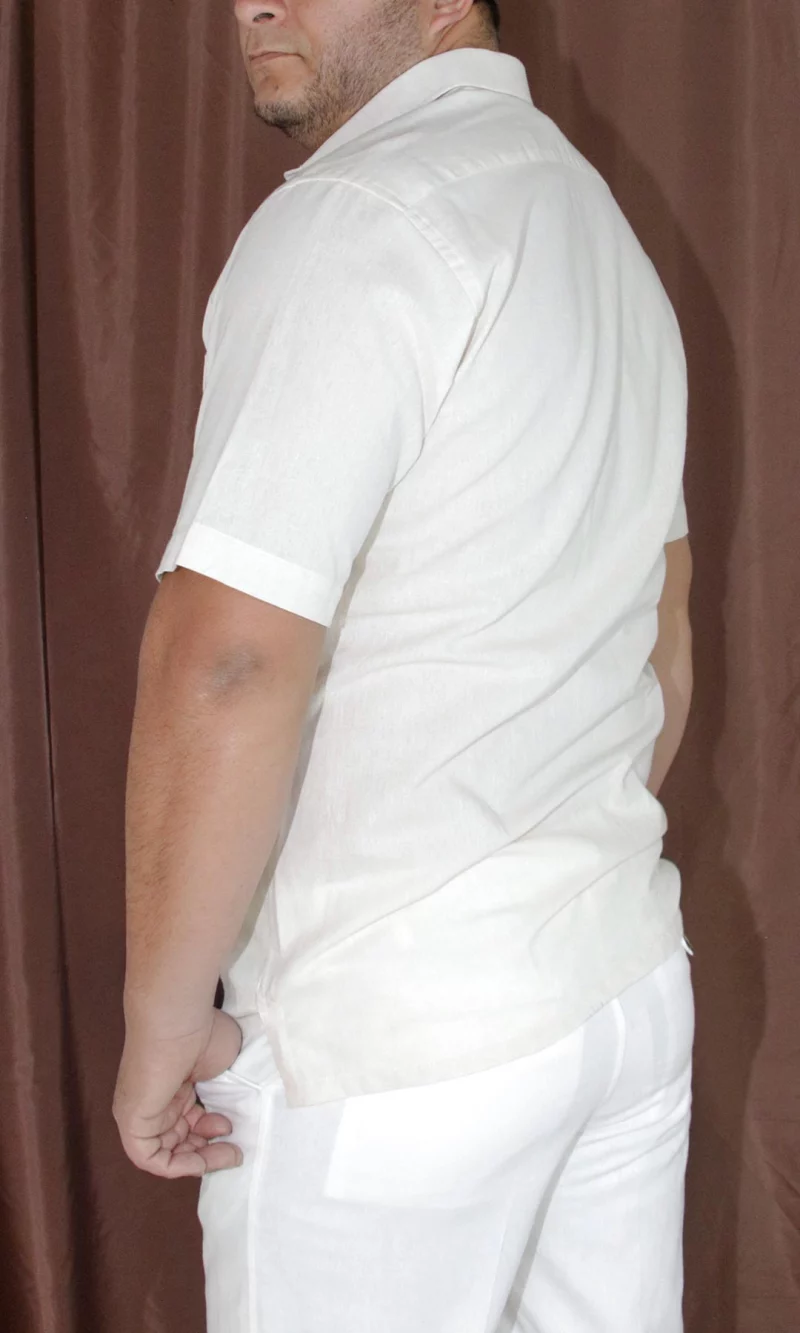 Guayabera hombre manga corta unicolor - Imagen 5