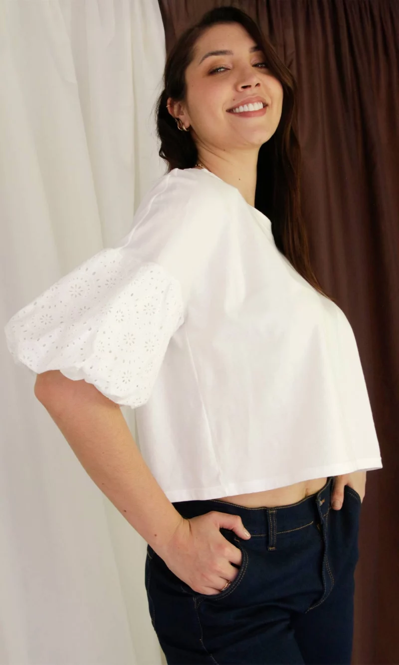 Camiseta mujer manga 3/4 unicolor