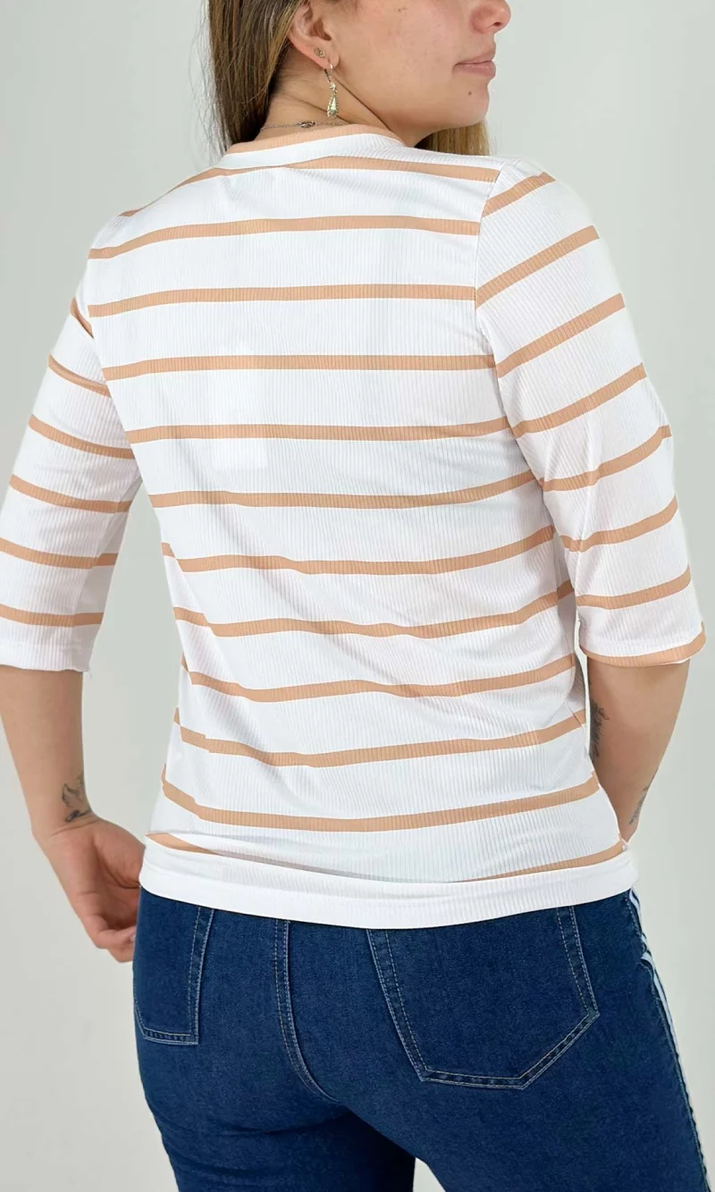 Camiseta mujer manga 3/4 rayas - Imagen 6