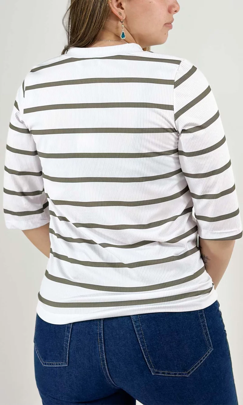Camiseta mujer manga 3/4 rayas - Imagen 4