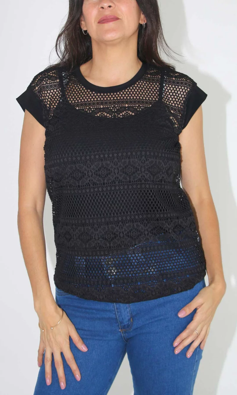 Camiseta mujer manga corta unicolor