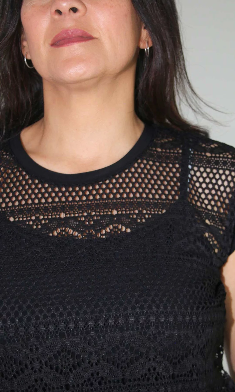 Camiseta mujer manga corta unicolor - Imagen 2