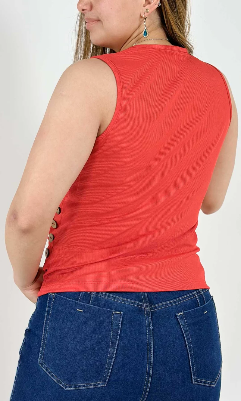 Camiseta mujer manga sisa unicolor - Imagen 3