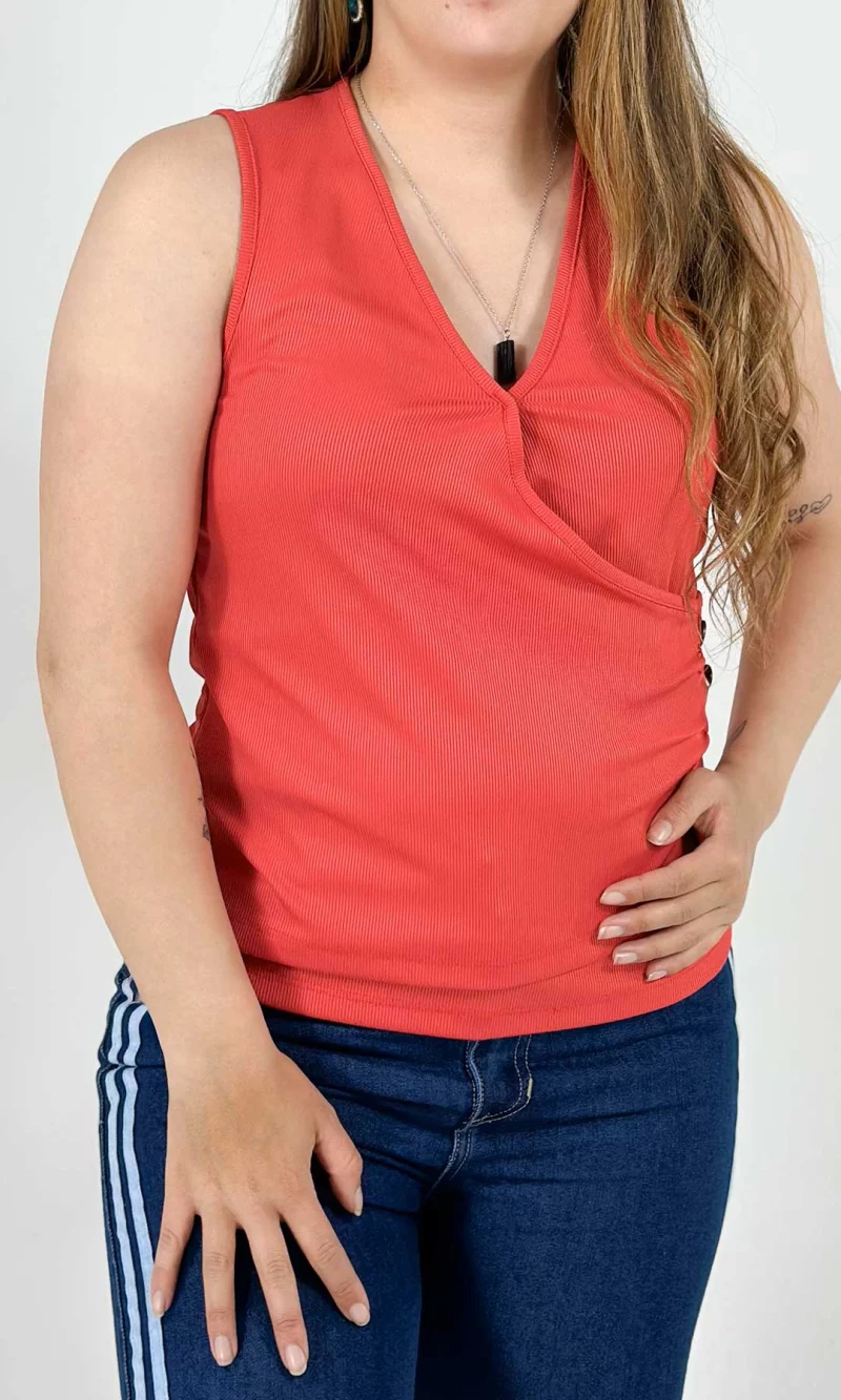 Camiseta mujer manga sisa unicolor