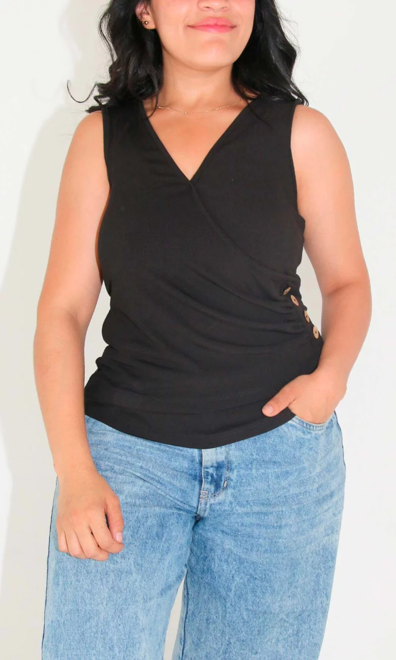 Camiseta mujer manga sisa unicolor