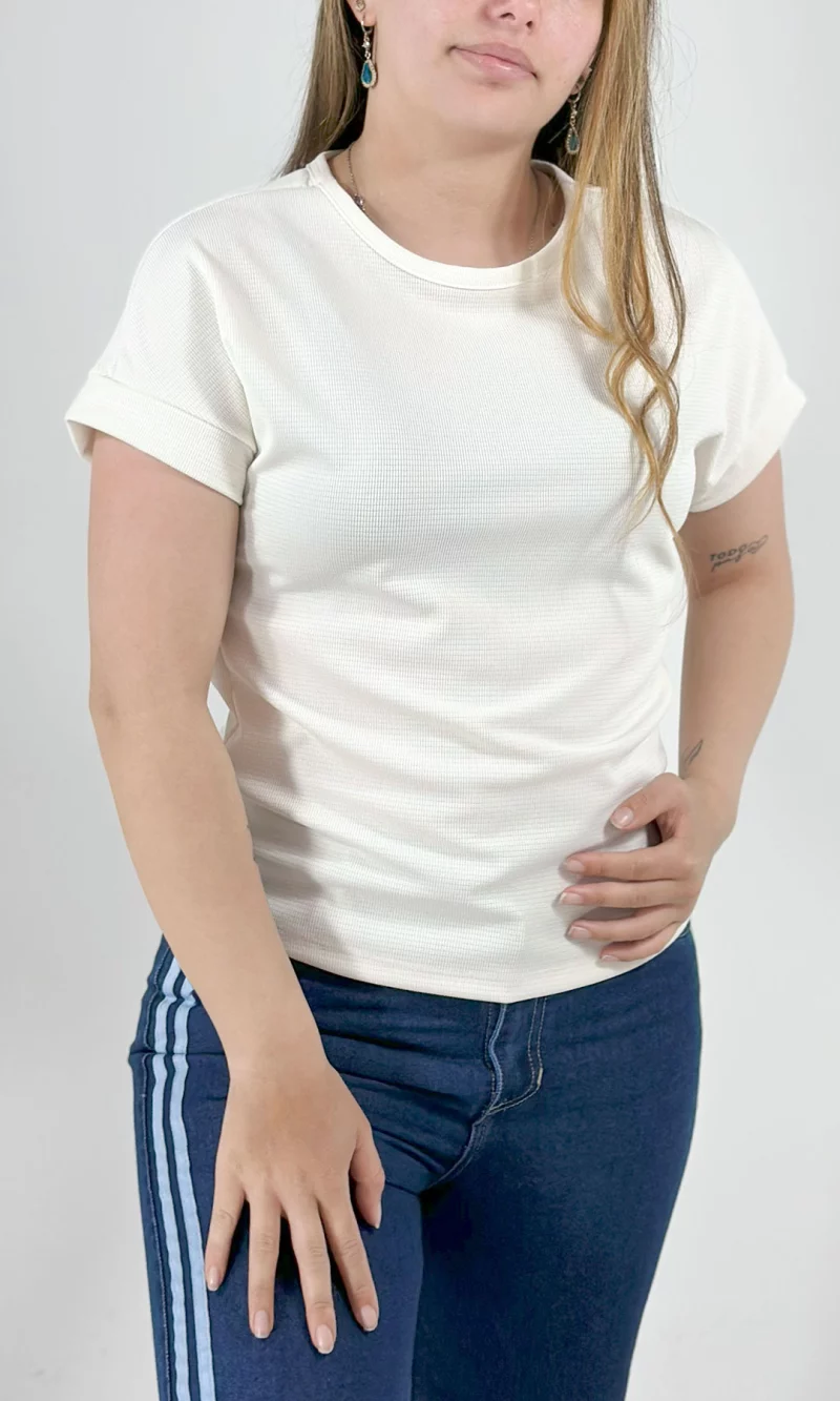 Camiseta mujer manga corta unicolor - Imagen 8