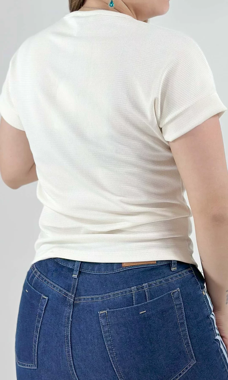 Camiseta mujer manga corta unicolor - Imagen 10