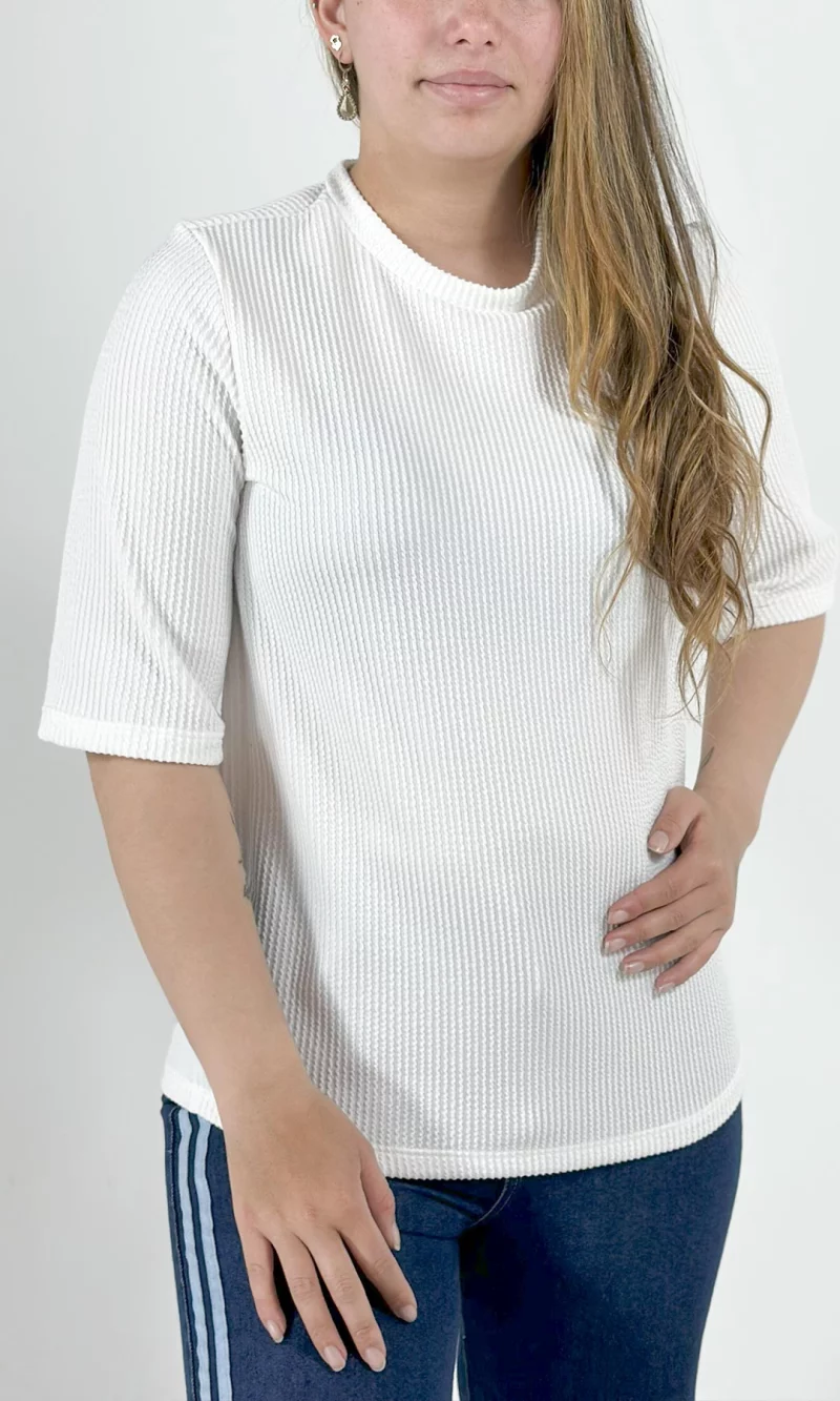 Camiseta mujer manga 3/4 unicolor - Imagen 7