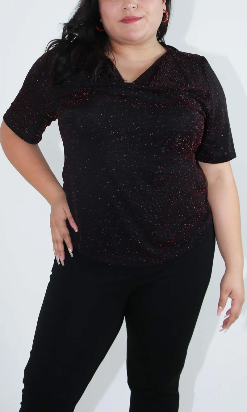 Camiseta mujer manga corta unicolor - Imagen 4