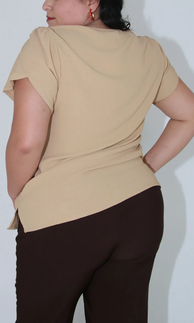 Blusa mujer manga corta unicolor - Imagen 4