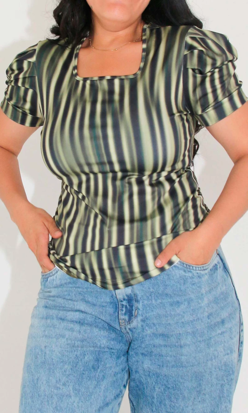 Camiseta mujer manga corta rayas - Imagen 4