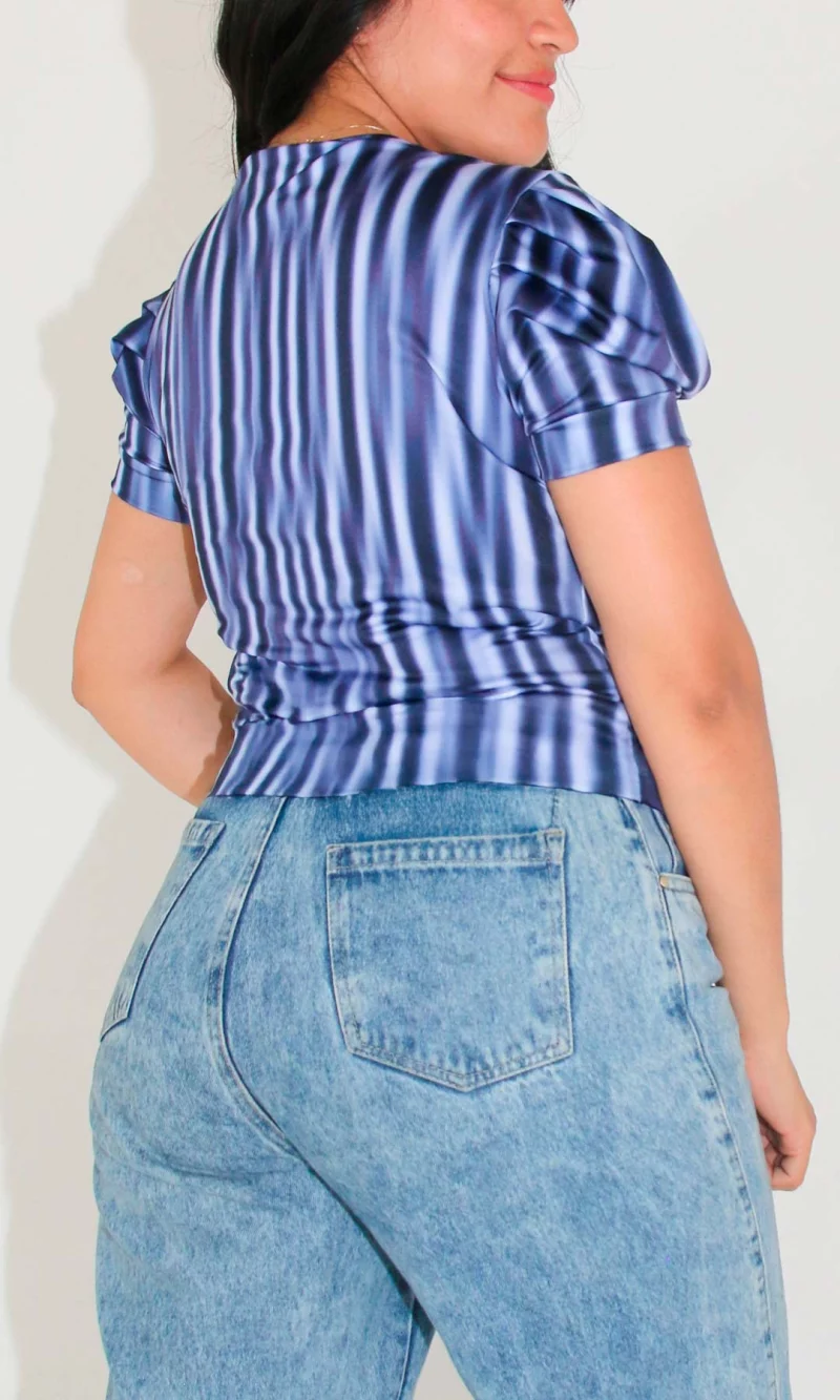 Camiseta mujer manga corta rayas - Imagen 3