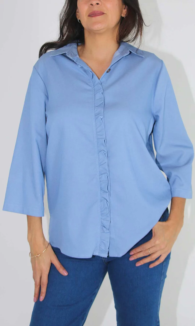 Blusa mujer manga 3/4 unicolor - Imagen 7