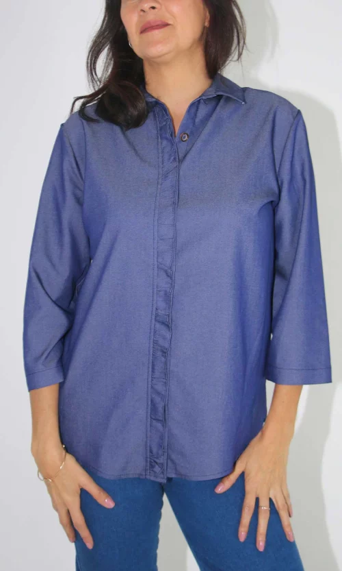 Blusa mujer manga 3/4 unicolor