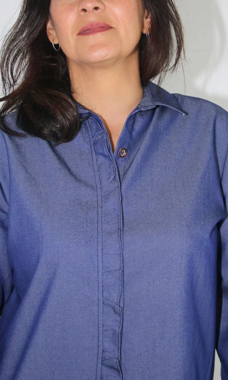 Blusa mujer manga 3/4 unicolor - Imagen 2