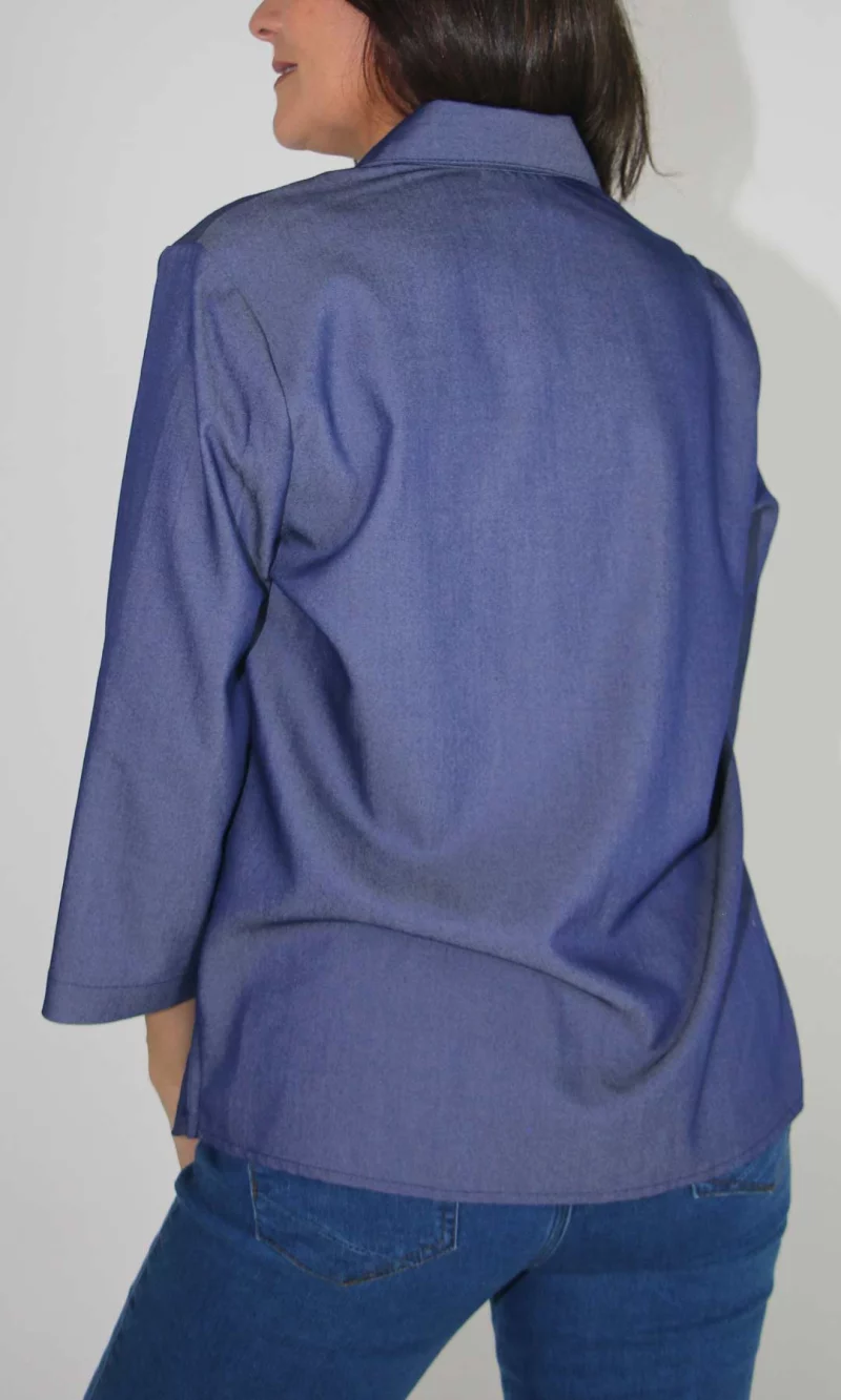 Blusa mujer manga 3/4 unicolor - Imagen 3