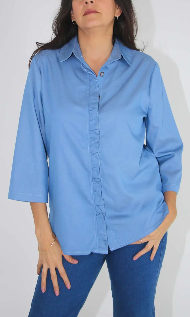 Blusa mujer manga 3/4 unicolor - Imagen 4