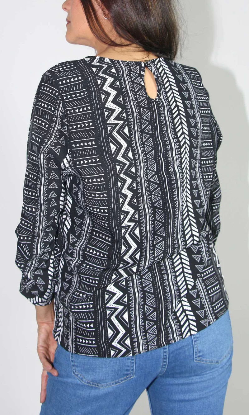 Blusa mujer manga 3/4 estampada - Imagen 3