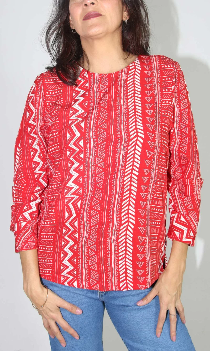 Blusa mujer manga 3/4 estampada - Imagen 4