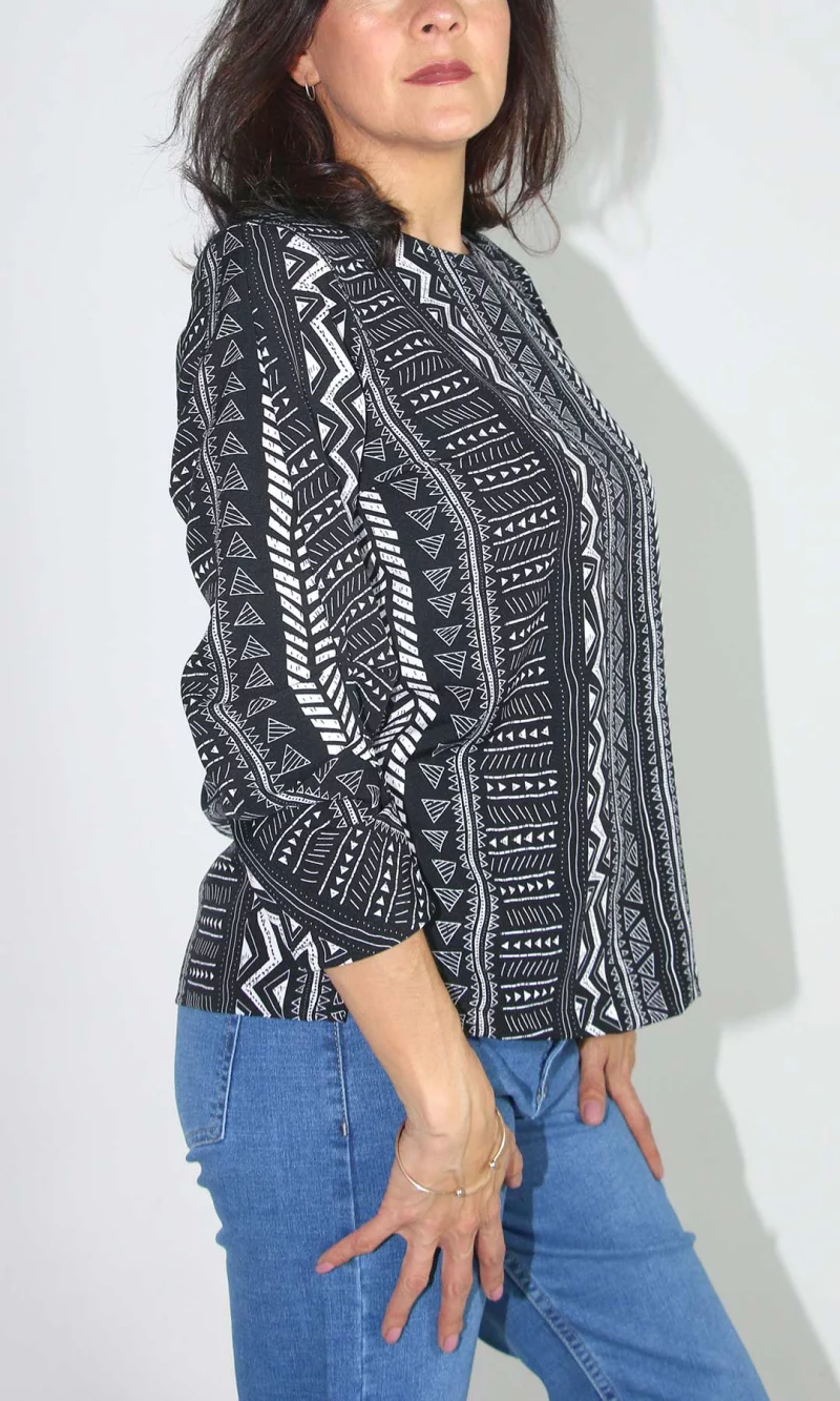 Blusa mujer manga 3/4 estampada - Imagen 2