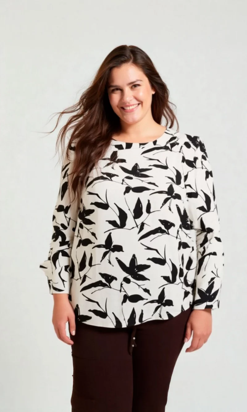 Blusa mujer manga 3/4 estampada - Imagen 2