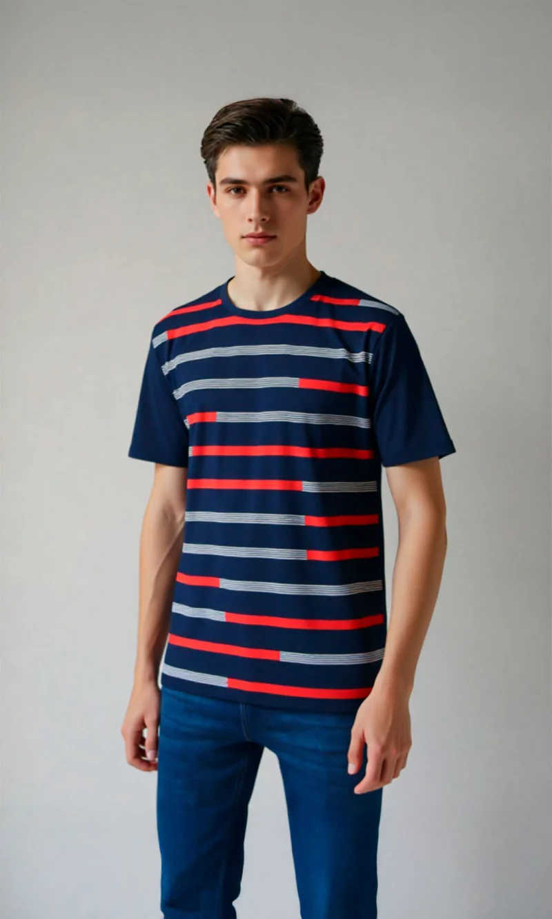 Camiseta T-Shirt hombre rayas - Imagen 2