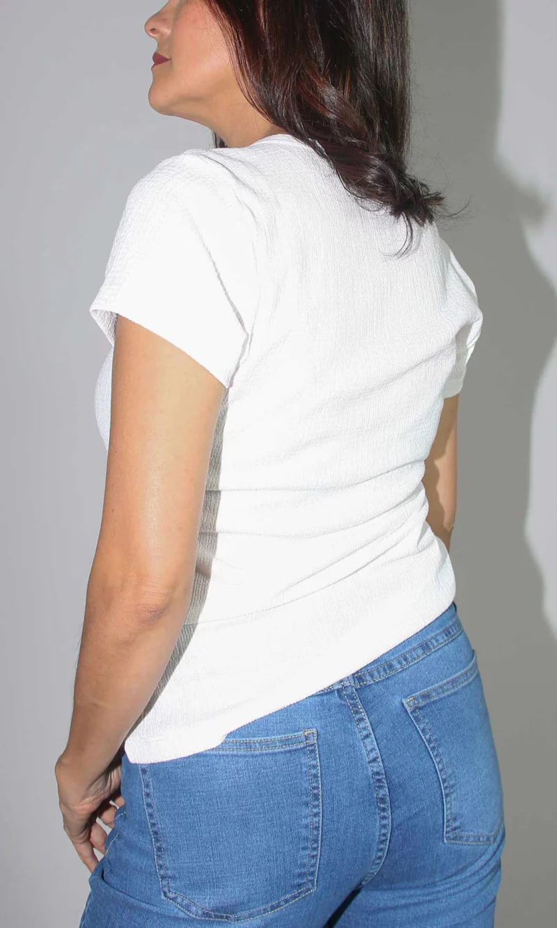 Camiseta mujer manga corta unicolor - Imagen 2