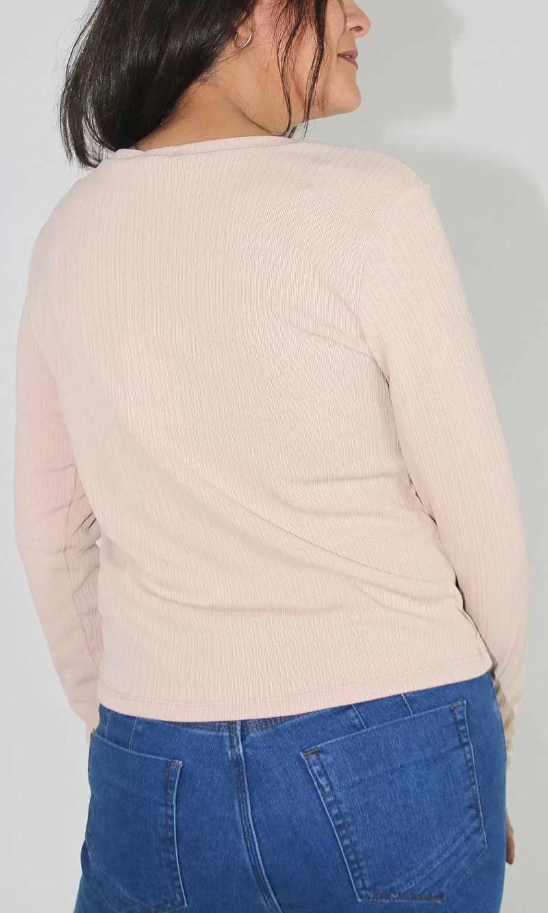 Camiseta mujer manga larga unicolor - Imagen 2