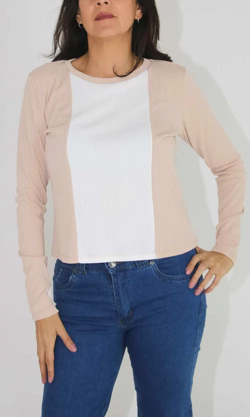 Camiseta mujer manga larga unicolor