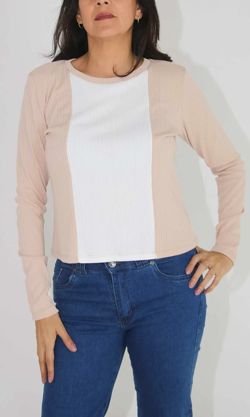 Camiseta mujer manga larga unicolor