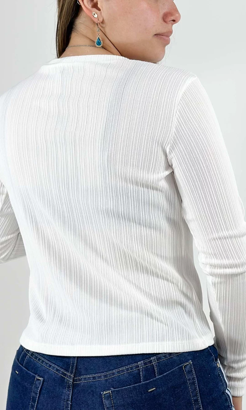 Camiseta mujer manga larga unicolor - Imagen 6