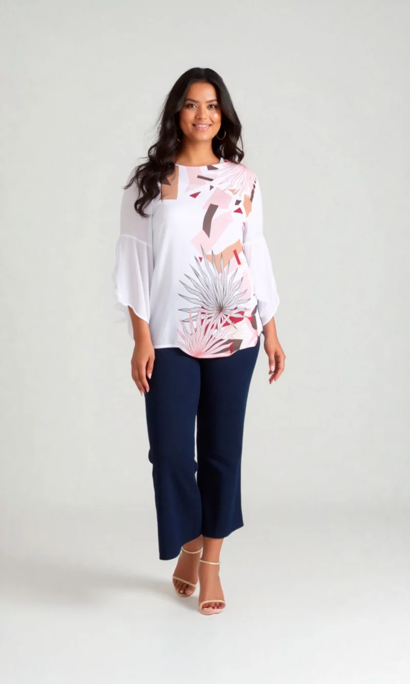 Blusa mujer manga 3/4 estampada - Imagen 2