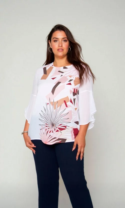 Blusa mujer manga 3/4 estampada