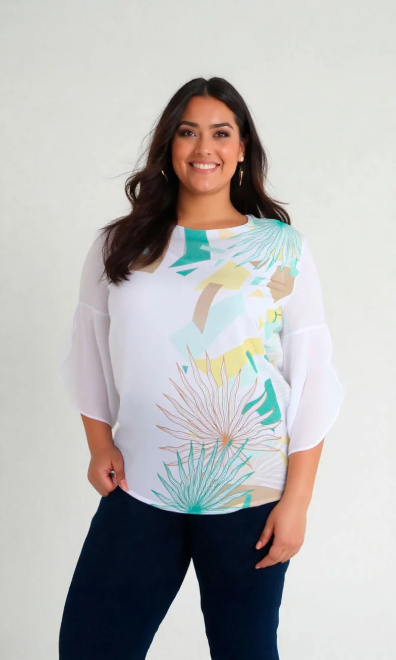 Blusa mujer manga 3/4 estampada - Imagen 9
