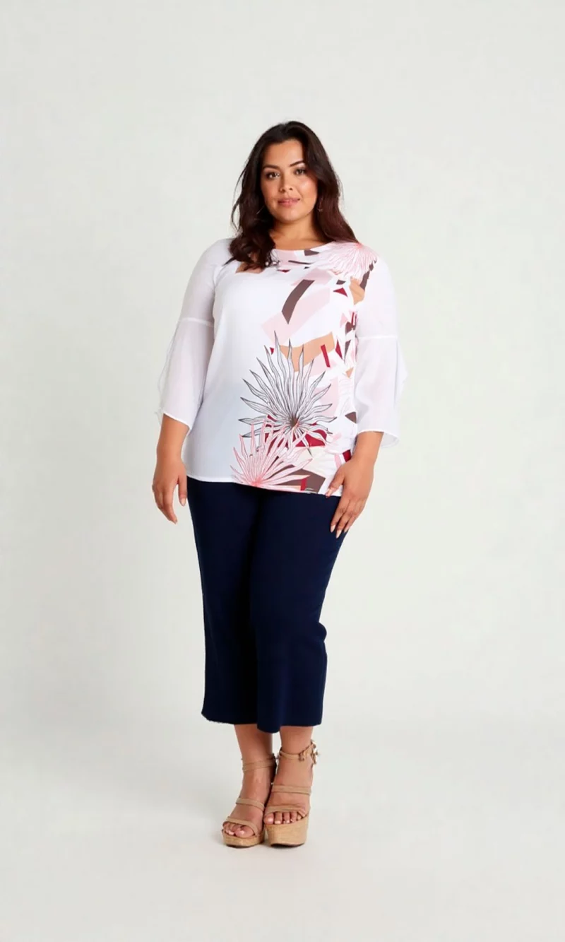 Blusa mujer manga 3/4 estampada - Imagen 3