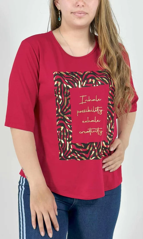 Camiseta mujer manga 3/4 estampada