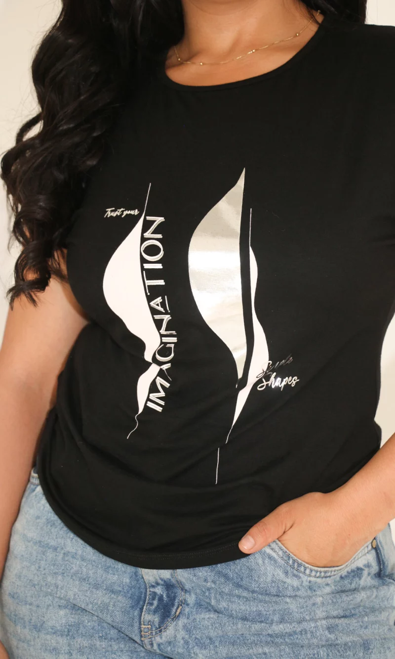 Camiseta mujer manga corta estampada - Imagen 2