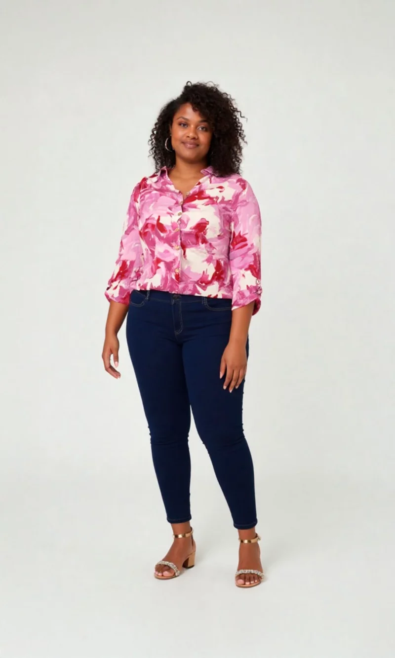 Blusa mujer manga 3/4 estampada - Imagen 3