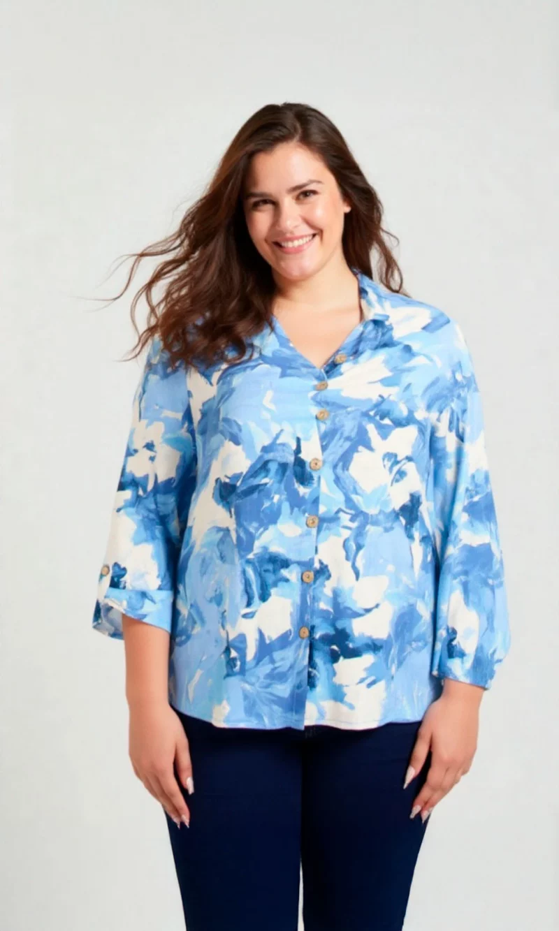 Blusa mujer manga 3/4 estampada - Imagen 7