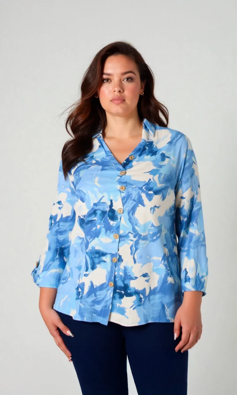 Blusa mujer manga 3/4 estampada - Imagen 6