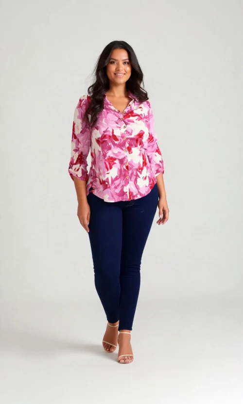 Blusa mujer manga 3/4 estampada