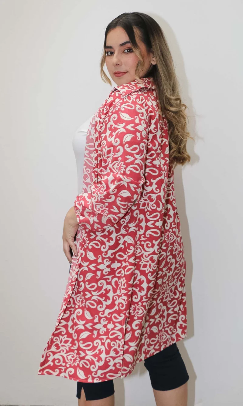 Ruana mujer manga 3/4 estampada - Imagen 3