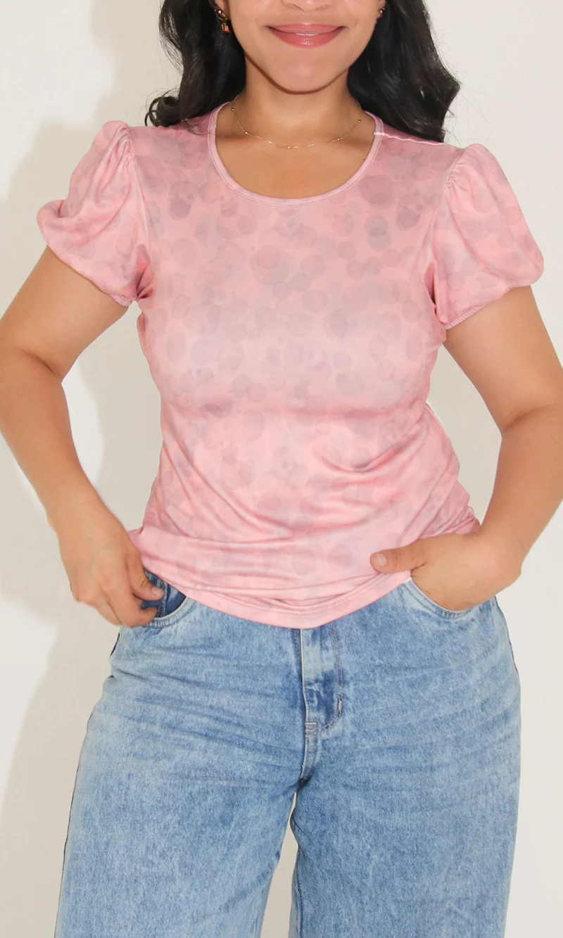 Camiseta mujer manga corta pepas