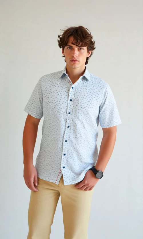 Camisa hombre manga corta con diseño