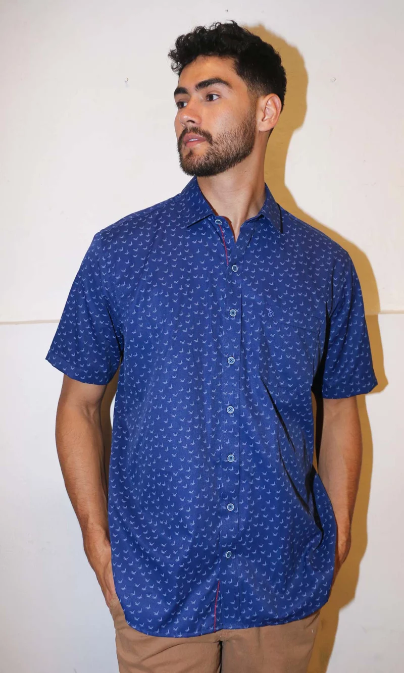 Camisa hombre manga corta con diseño - Imagen 5