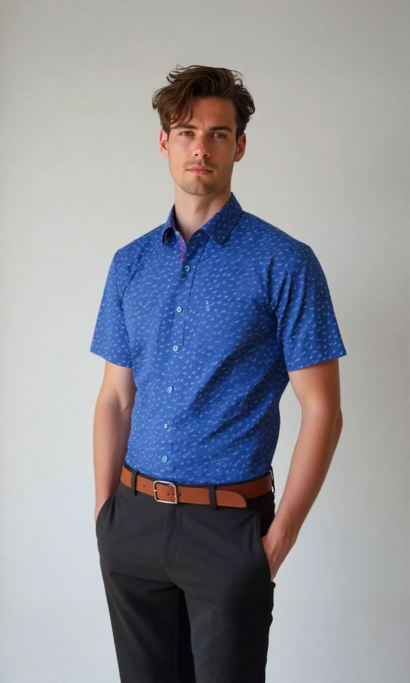 Camisa hombre manga corta con diseño - Imagen 5