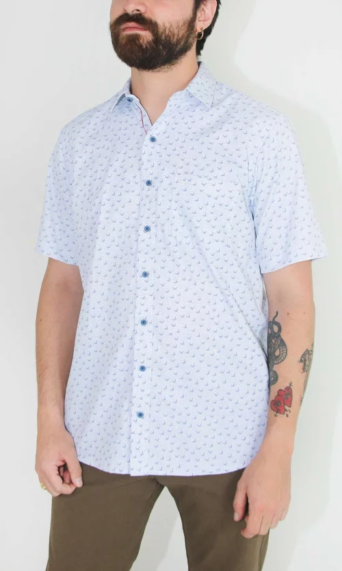 Camisa hombre manga corta con diseño
