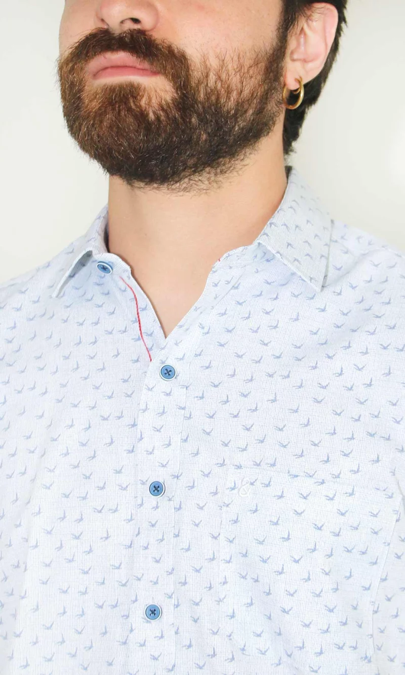 Camisa hombre manga corta con diseño - Imagen 2
