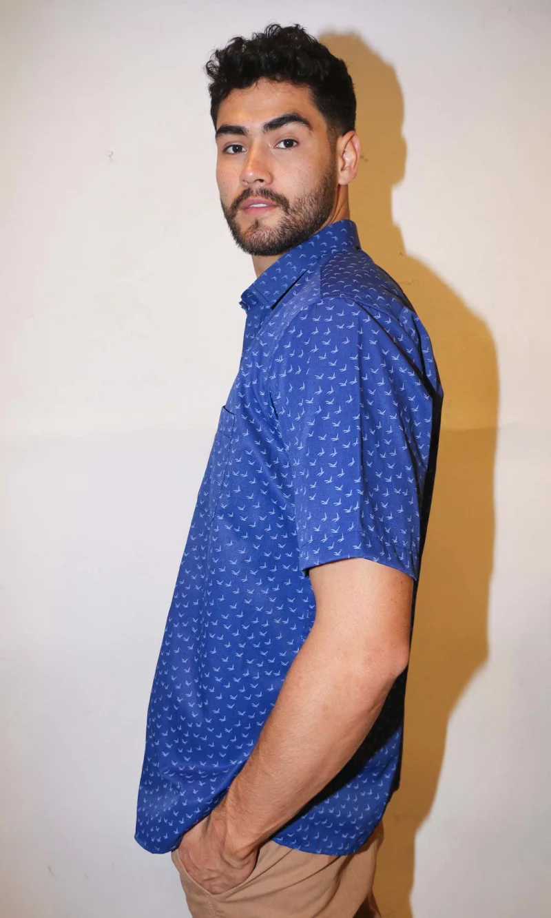 Camisa hombre manga corta con diseño - Imagen 4